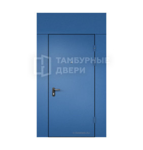 Дверь тамбурная глухая с фрамугой и перегородкой порошок — скелет ТД-85